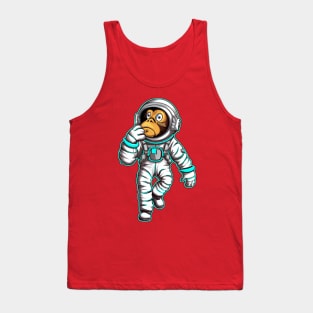 Astraminals Cartoon Monkeynaut Blue Tank Top